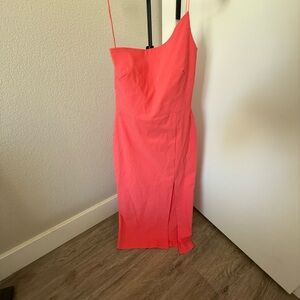 Chic Strapless Coral Dress